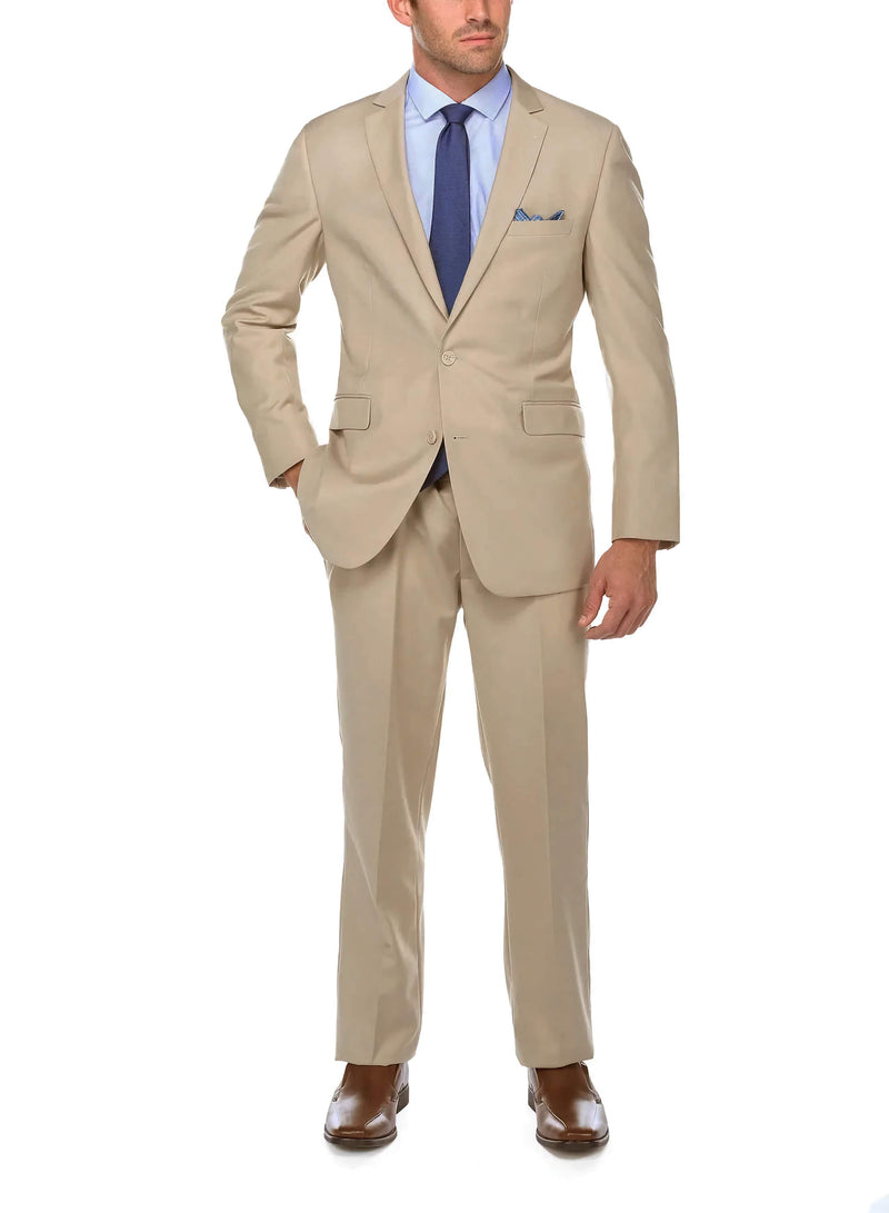 Classic 2 Piece Suit 2 Buttons Regular Fit In Beige