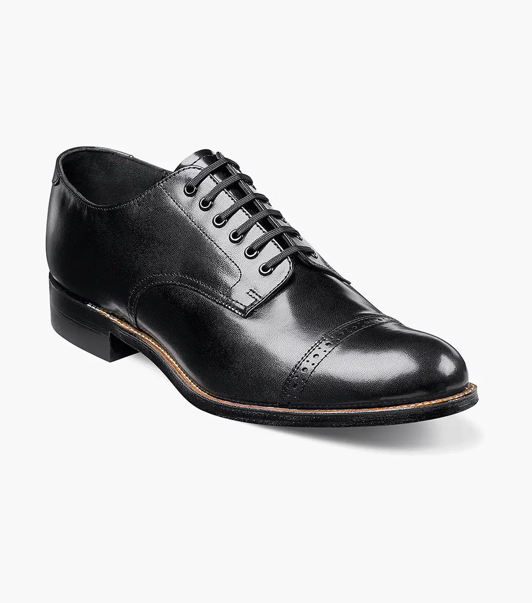 Madison Cap Toe Oxford Black - Suits99