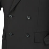 Ram Collection - Double Breasted Suit 2 Piece Regular Fit in Black - Suits99