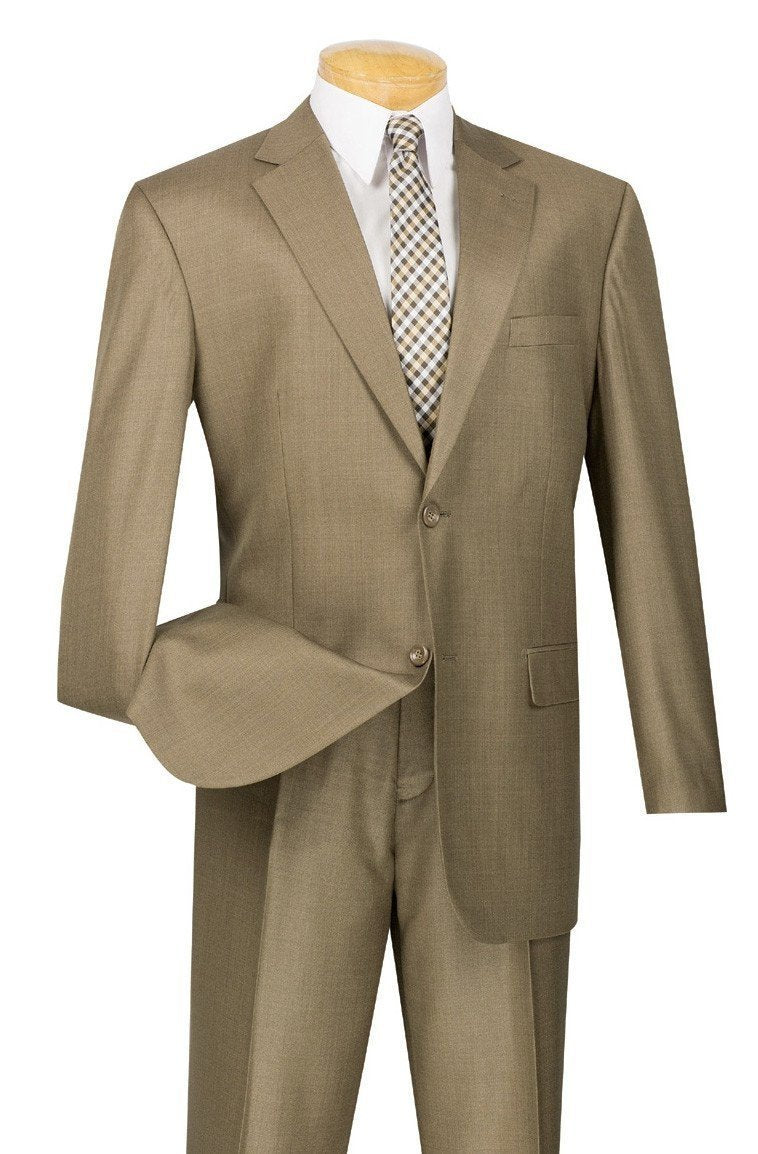 Regular Fit 2 Piece 2 Button Textured Weave In Taupe