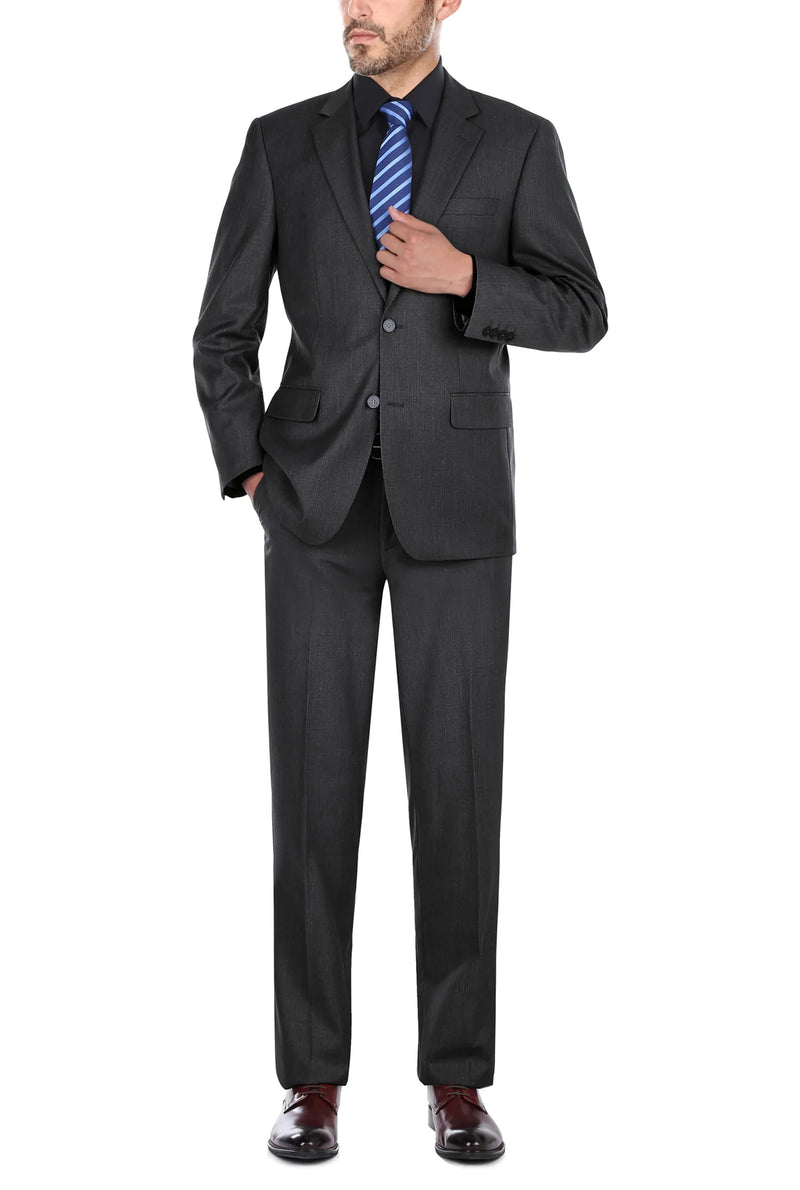 Classic 2 Piece Suit 2 Buttons Regular Fit In Charcoal Gray