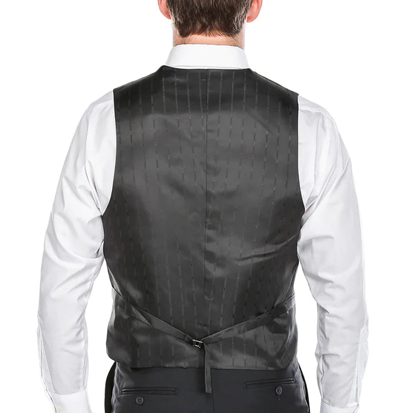Vanderbilt Collection - Classic Dress Vest 5 Buttons Regular Fit In Charcoal