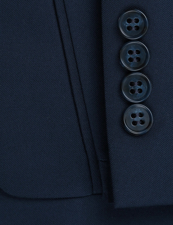 Classic 2 Piece Suit 2 Buttons Regular Fit In Navy - Suits99