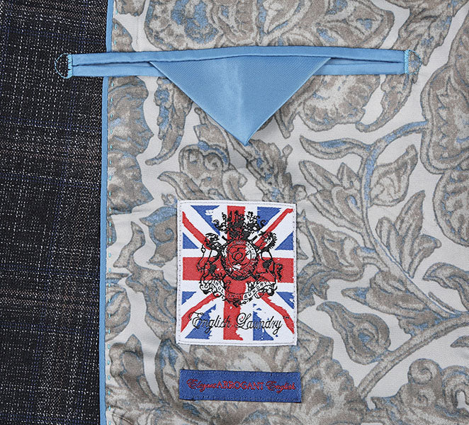 English Laundry 3-Piece Black Check Slim Fit Suit