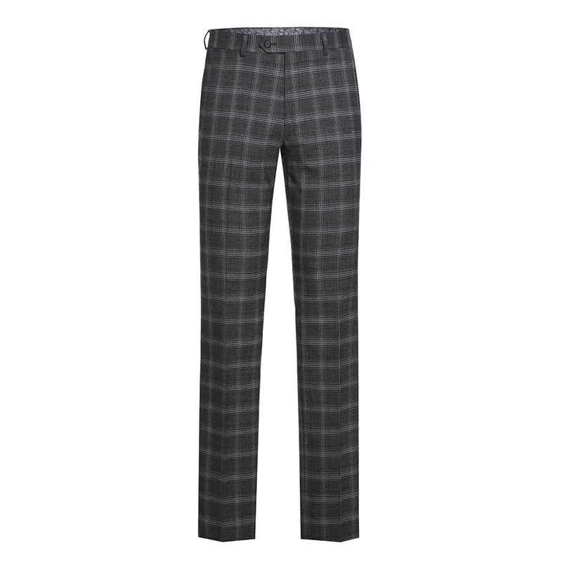 English Laundry Gray with White Blue Check Slim Fit Suit - Suits99