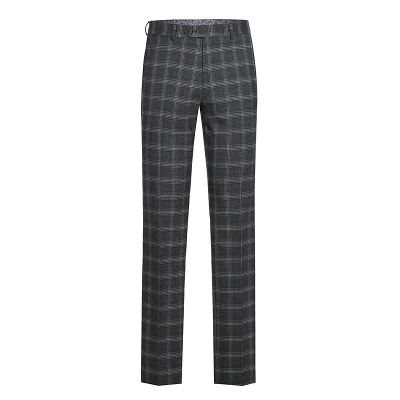 English Laundry Gray with White Blue Check Slim Fit Suit