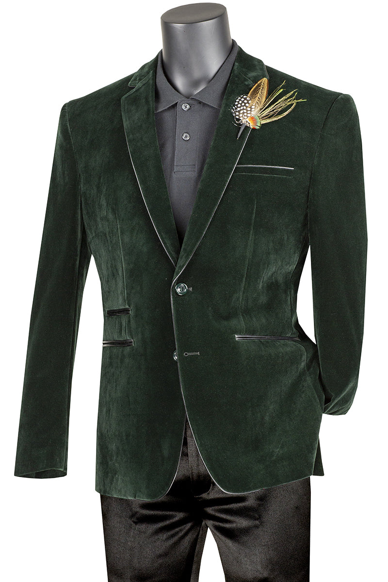Emerald  Green velvet Slim Fit  Blazer