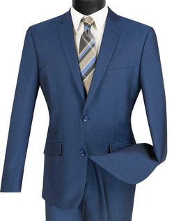 Men's Slim Fit Suit 2 Piece Single Breasted Blue