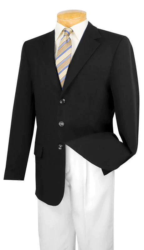 Black Regular Fit 3 Button Blazer