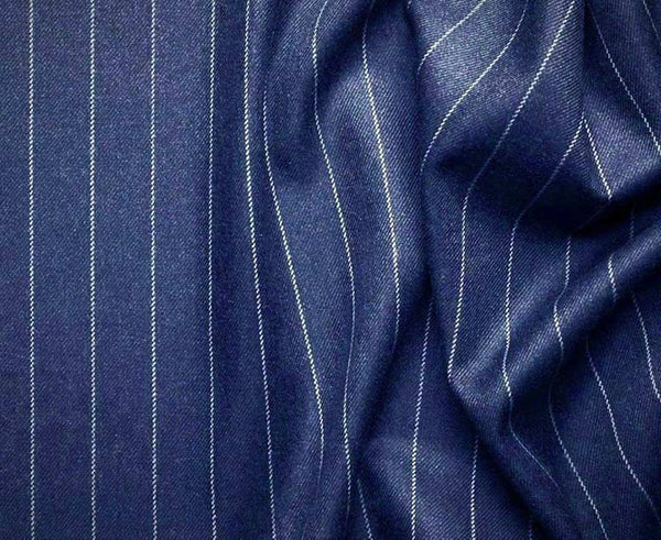 Blue Regular Fit 3 Piece Suit 2 Button Gangster Stripe